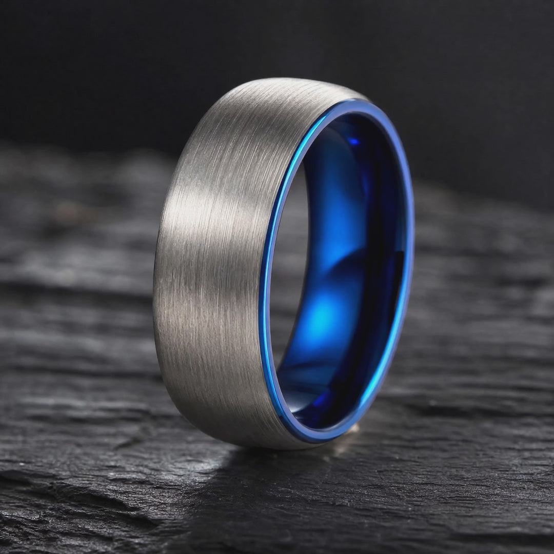 The Sentinel - Brushed Tungsten and Blue Band | ForgeValon product video