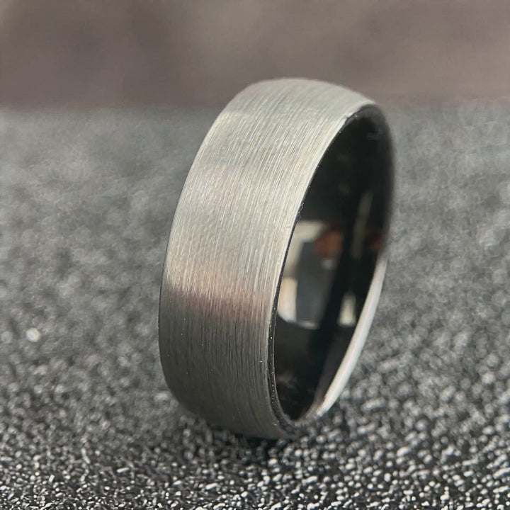 The Aegis - Brushed Tungsten and Black Tungsten Band | ForgeValon product video