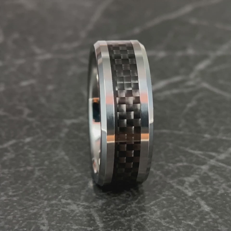 The Stratagem - Tungsten and Carbon Fiber Band | ForgeValon product video