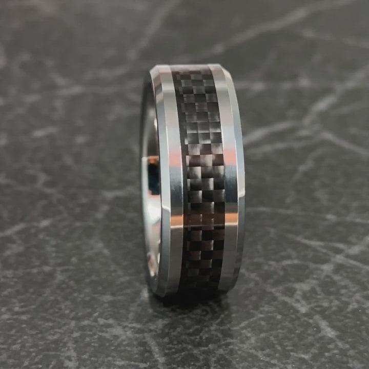 The Stratagem - Tungsten and Carbon Fiber Band | ForgeValon product video