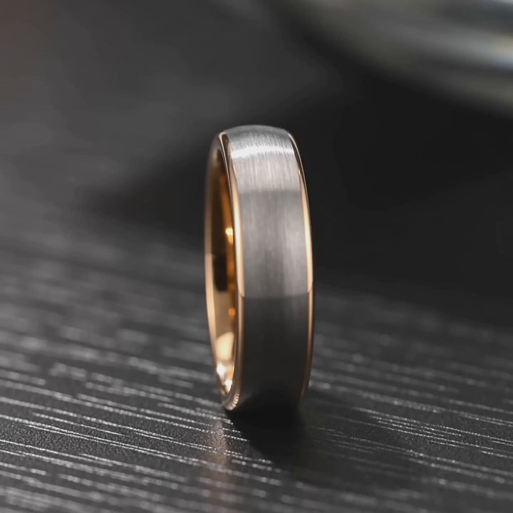 The Mandate - Brushed Tungsten and 18K Gold Band | ForgeValon product video