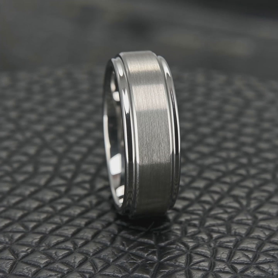 The Bulwark - Brushed and Polished Tungsten Band | ForgeValon product video