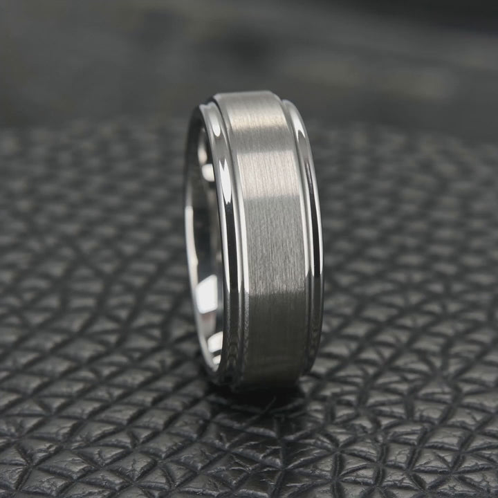 The Bulwark - Brushed and Polished Tungsten Band | ForgeValon product video