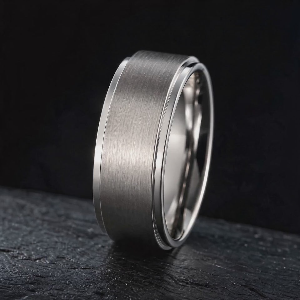 The Fulcrum - Brushed Titanium Spinner Band | ForgeValon product video