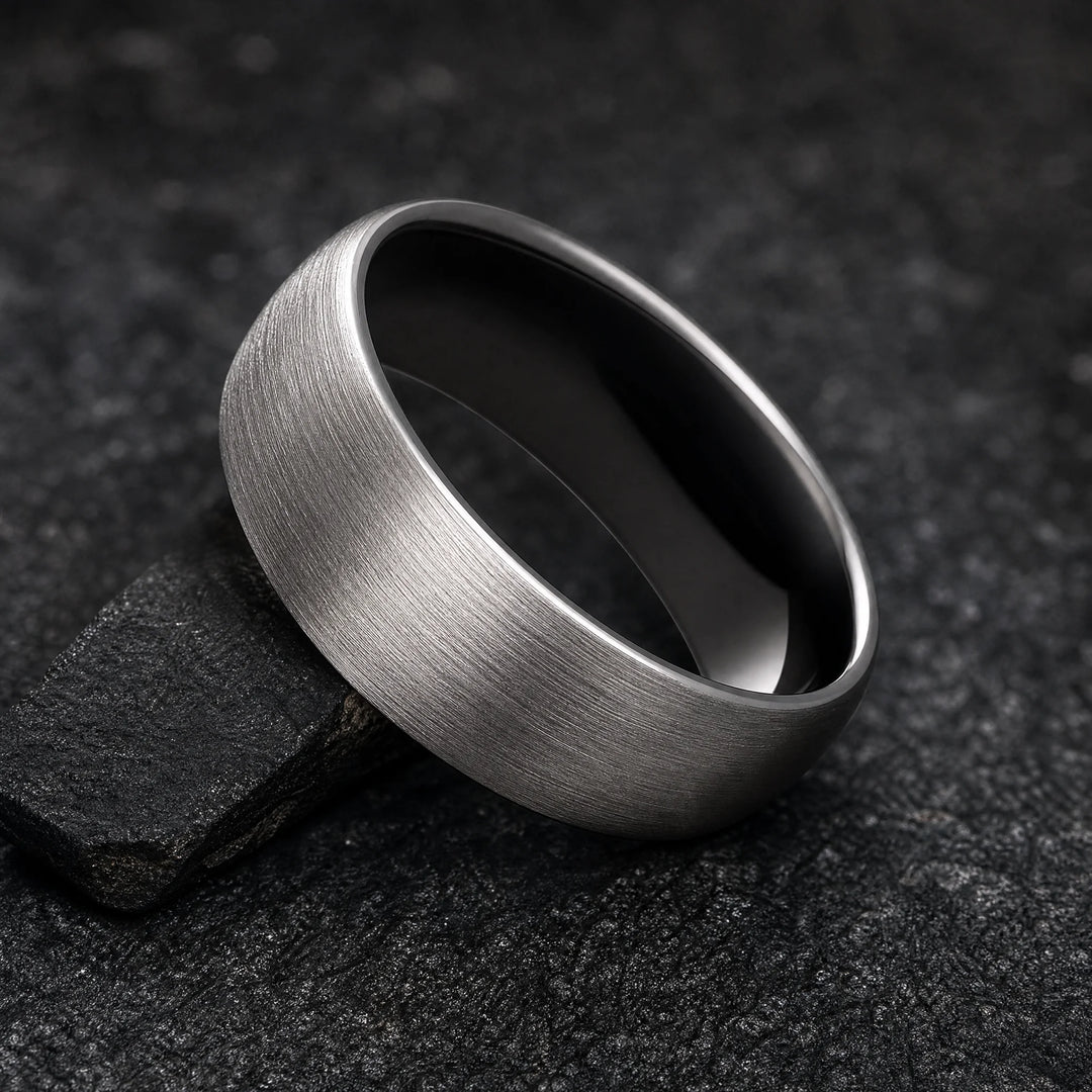 The Aegis Tungsten ring - angled view