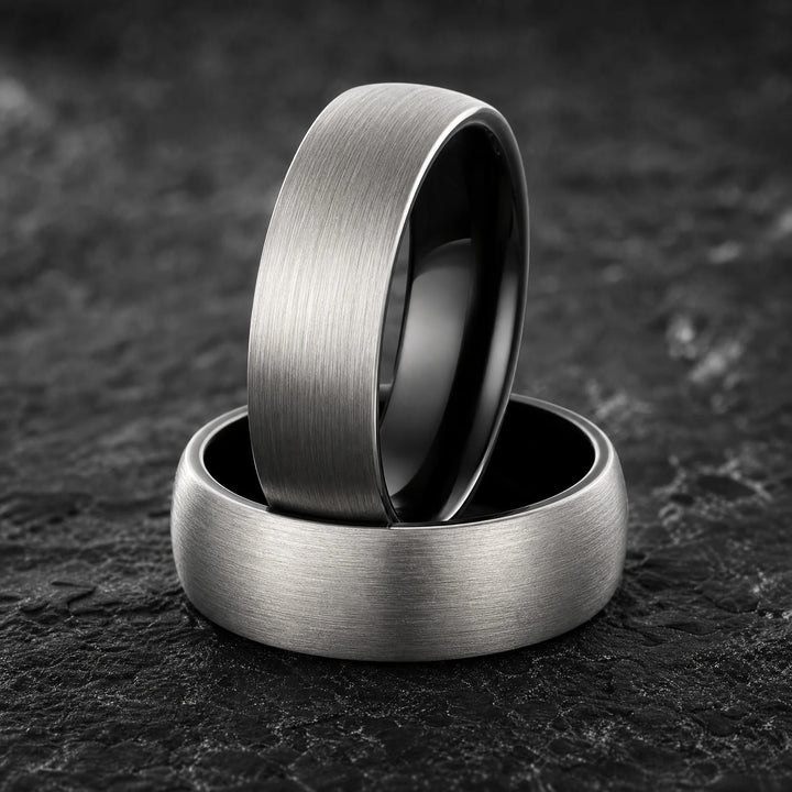 The Aegis Tungsten ring - stacked view