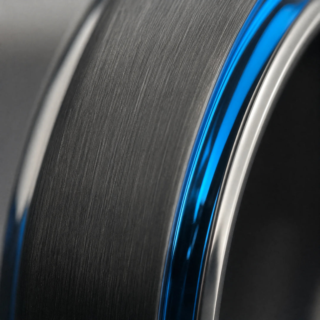 The Afterburner black tungsten ring - detail view
