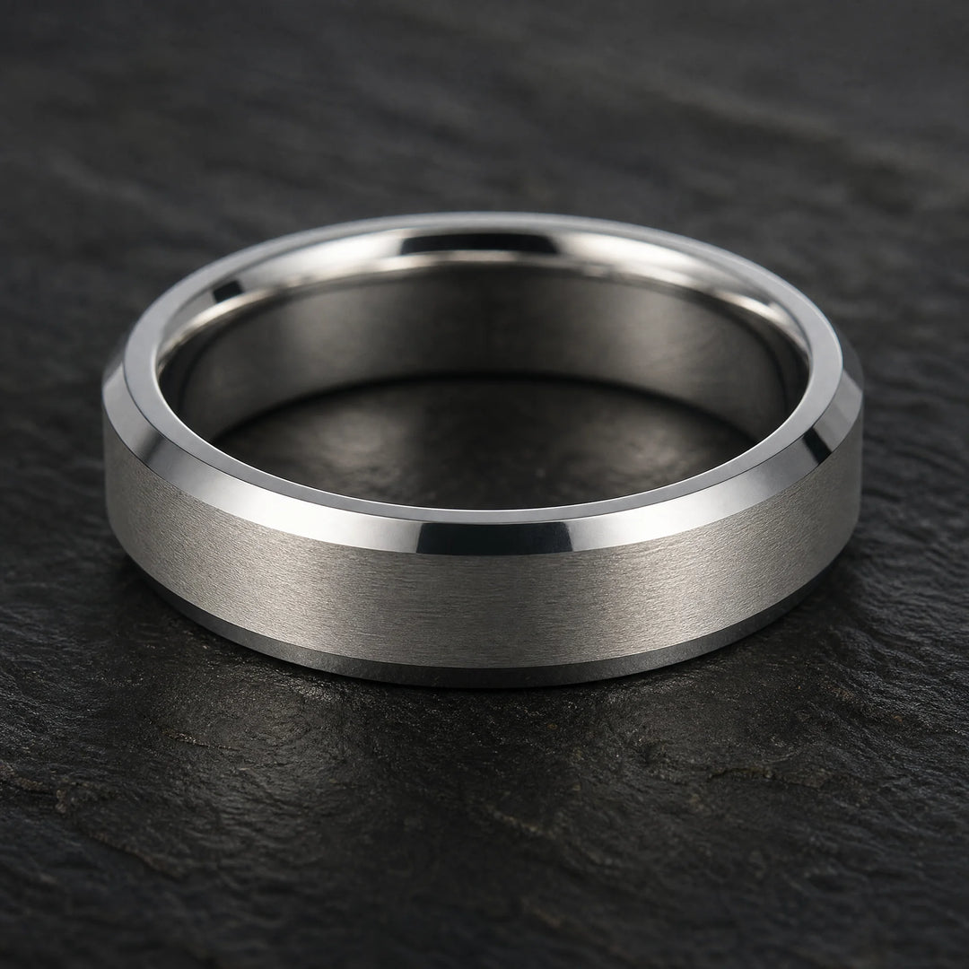 The Armature brushed and polished tungsten ring - inner view