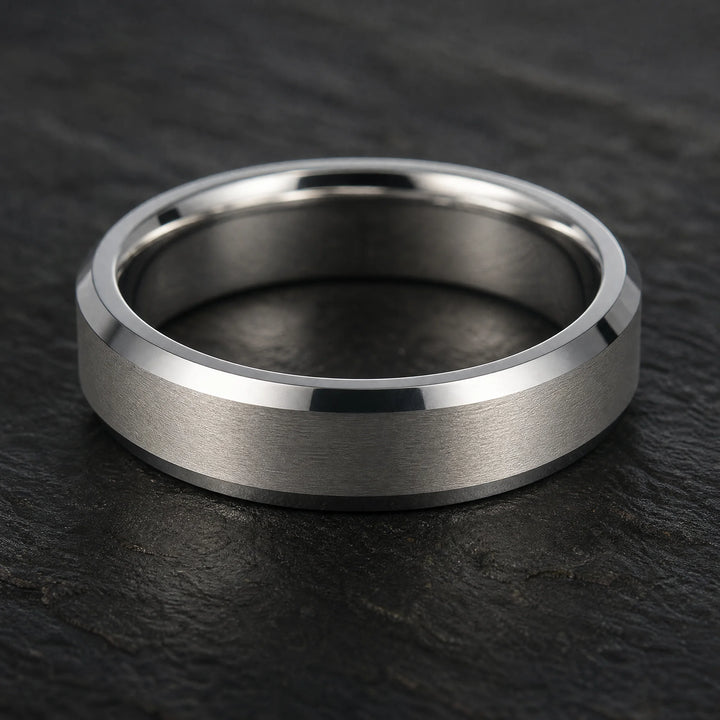 The Armature brushed and polished tungsten ring - inner view