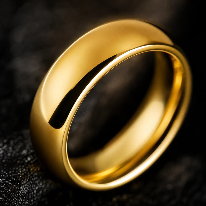 The Aureus 18K Gold Tungsten ring - detail view