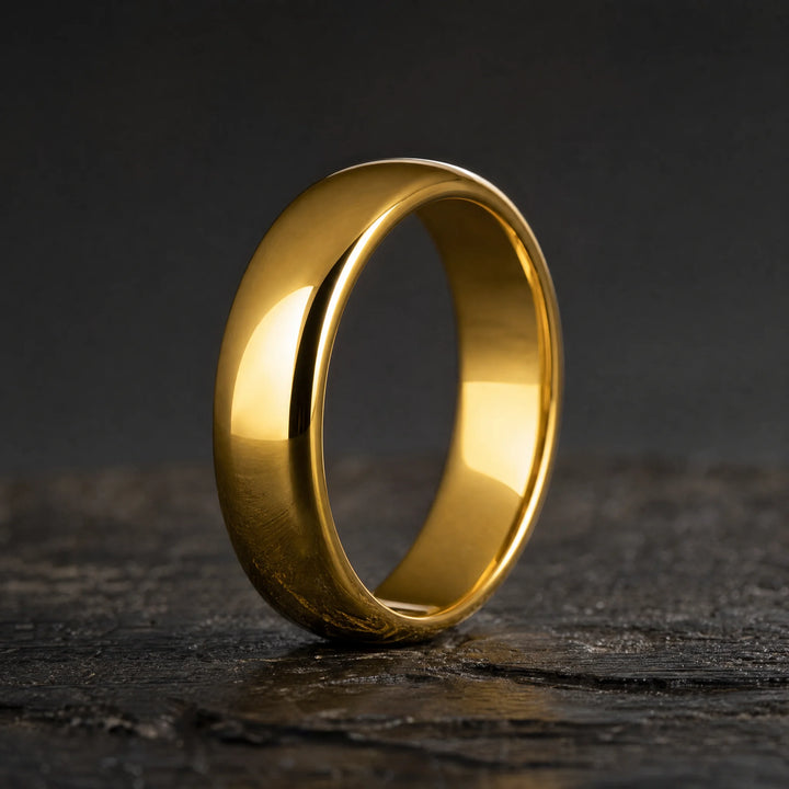 The Aureus 18K Gold Tungsten ring - hero view