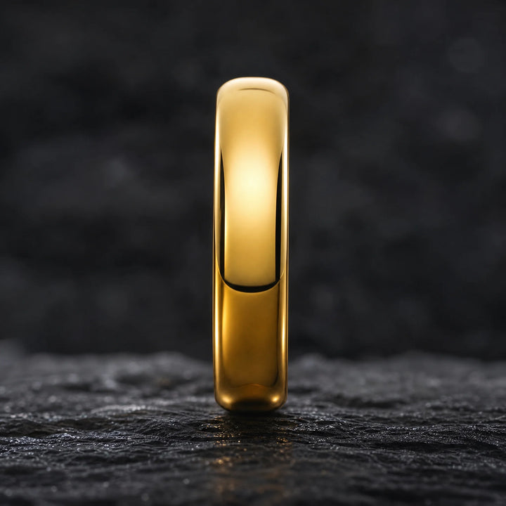 The Aureus 18K Gold Tungsten ring - side view