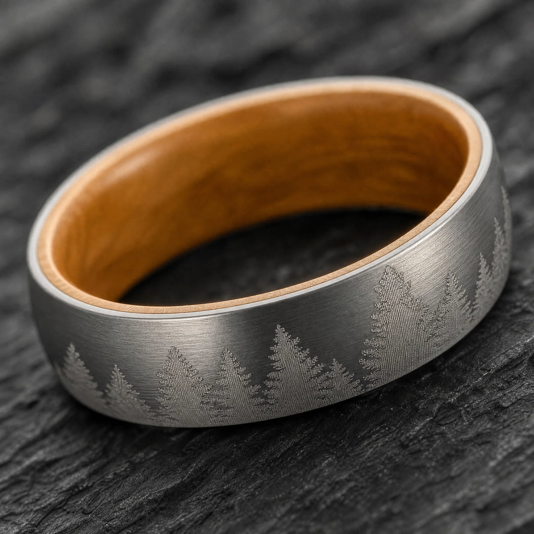 The Boreal Tungsten and Wood ring - inner view