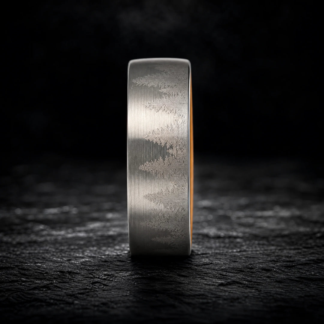 The Boreal Tungsten and Wood ring - side view