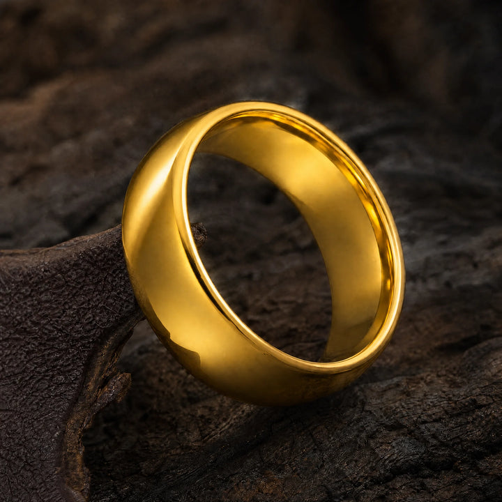 The Bullion 18K Gold Tungsten ring - angled view