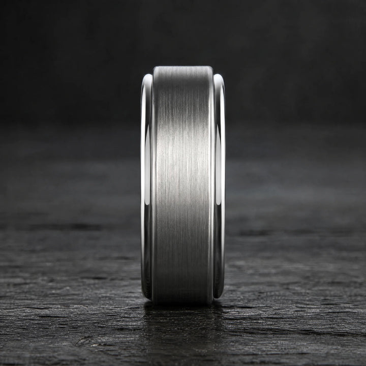 The Bulwark Tungsten ring - side view