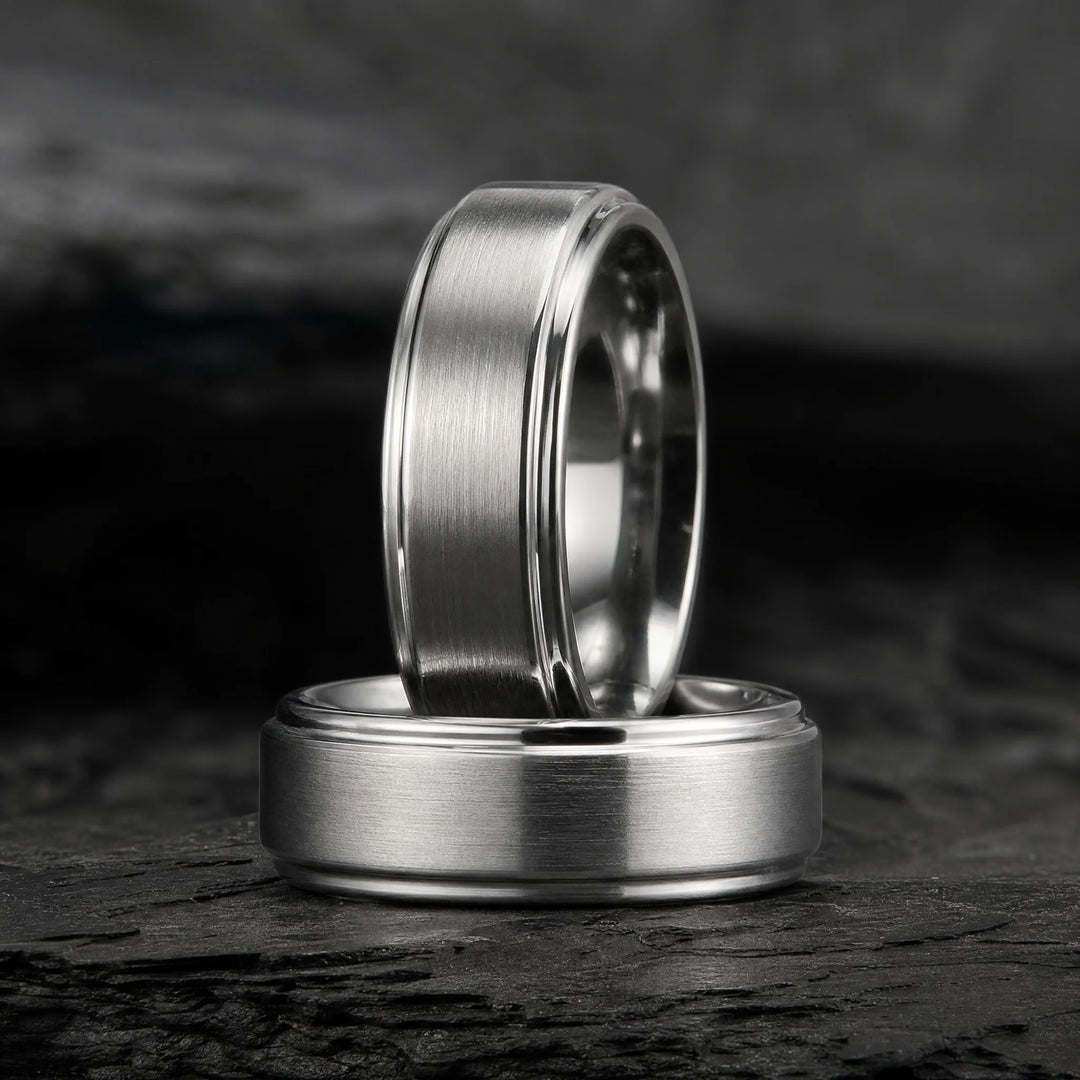 The Bulwark Tungsten ring - stacked view