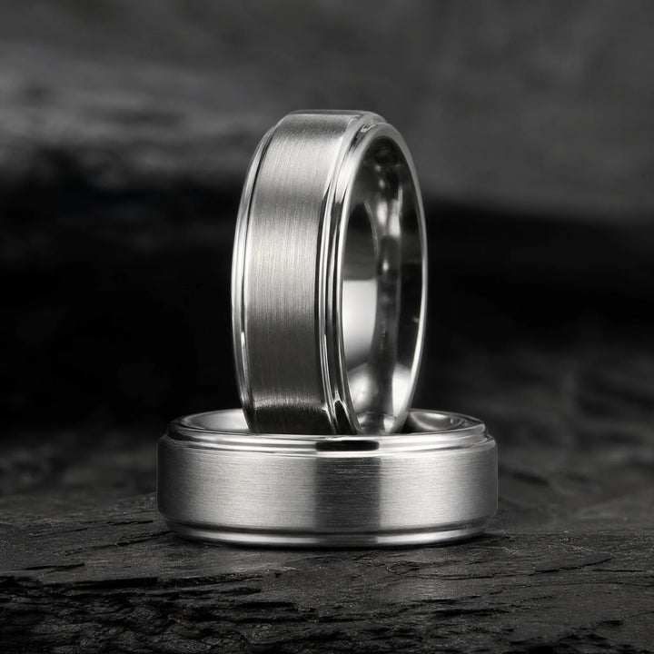 The Bulwark Tungsten ring - stacked view