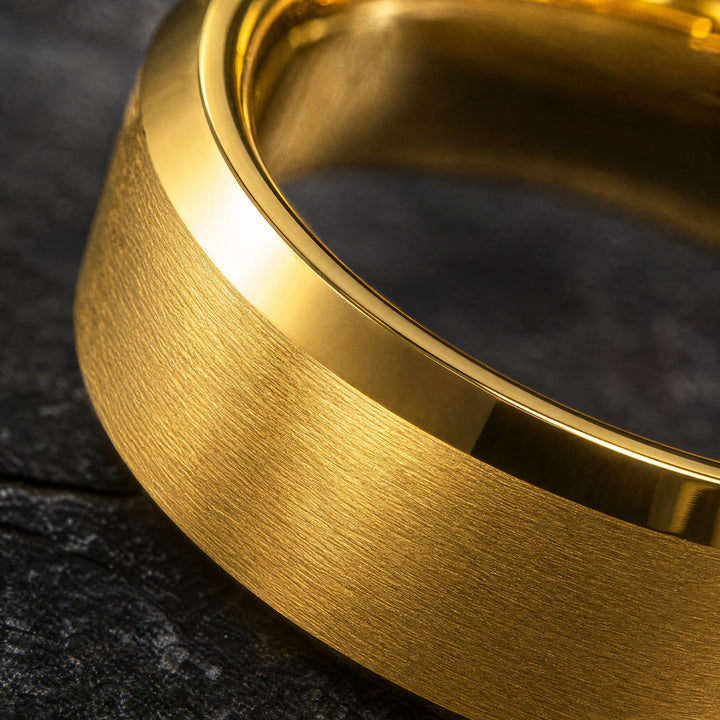 The Canon 18K Gold Tungsten ring - detail view