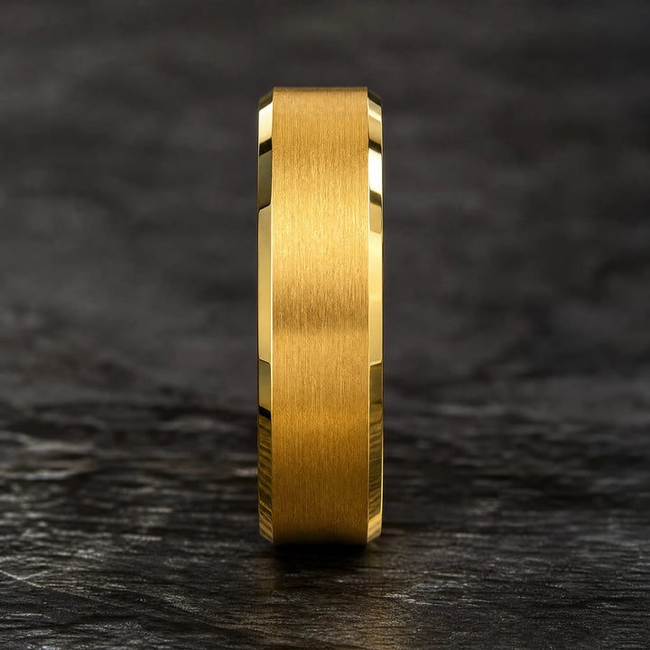 The Canon 18K Gold Tungsten ring - side view