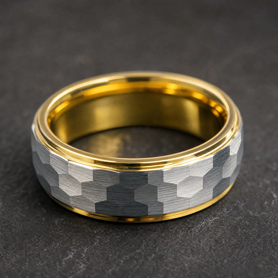 The Carapace Tungsten and 18K Gold ring - inner view