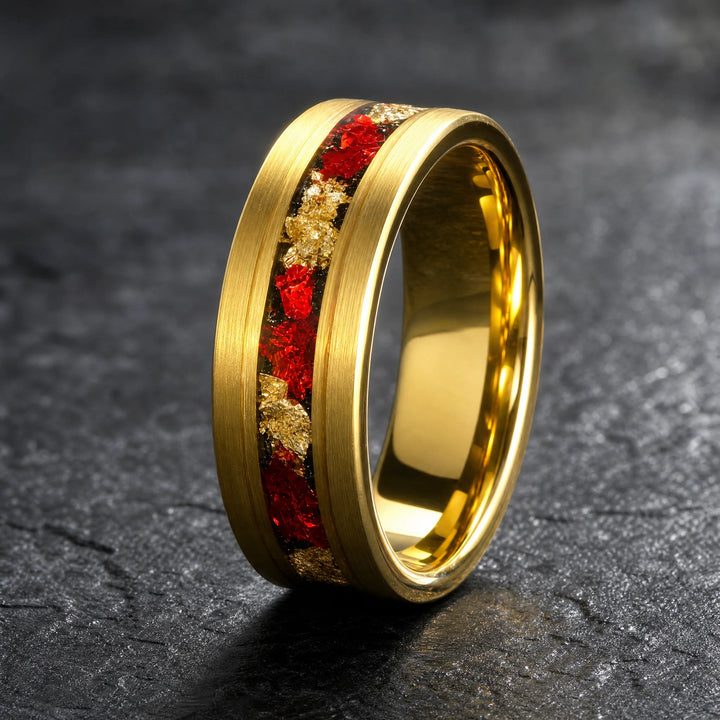 The Cinnabar 18K gold and crushed ruby ring - hero view