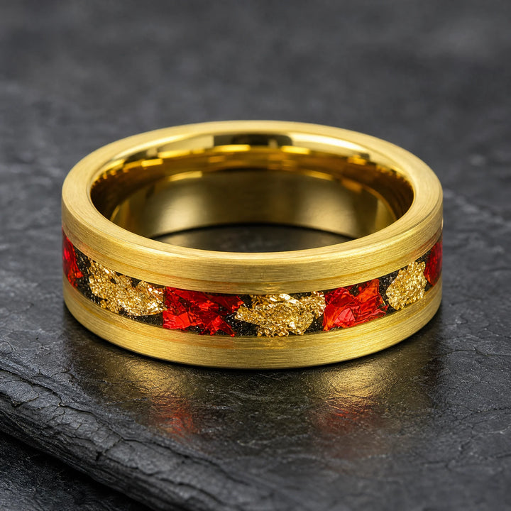 The Cinnabar 18K gold and crushed ruby ring - inner view