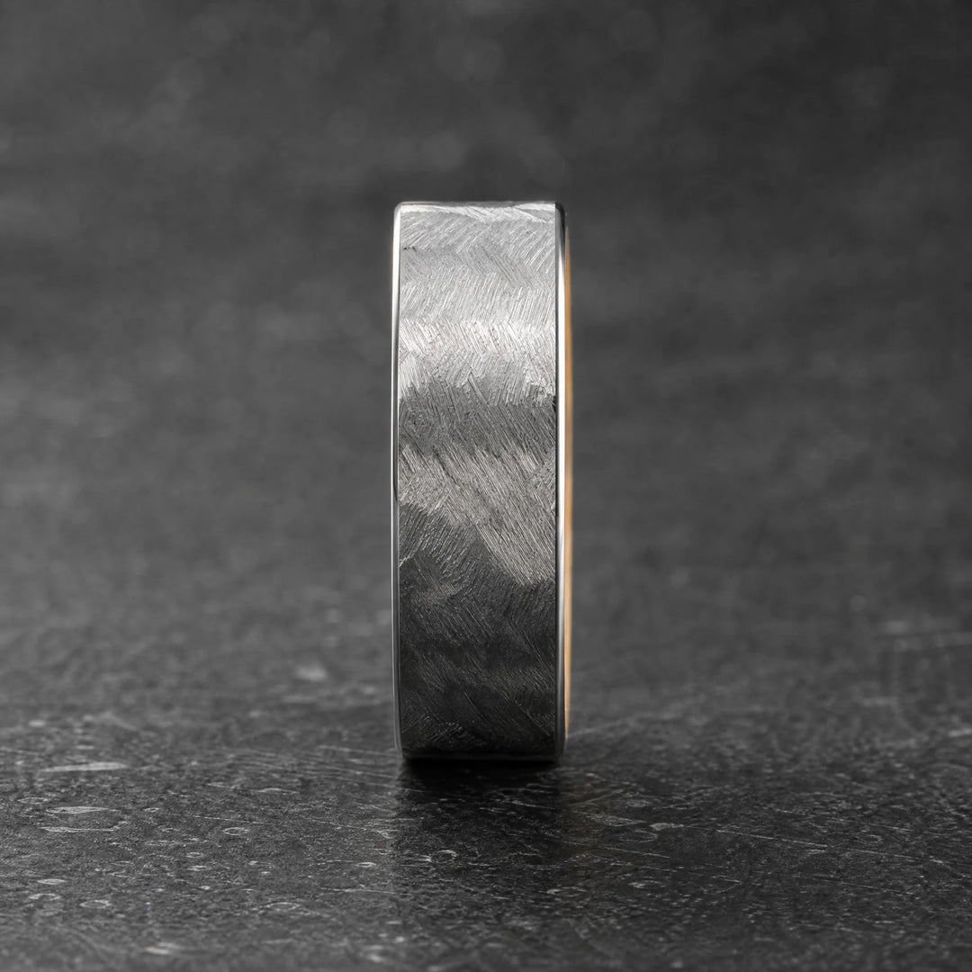 The Codex Meteorite and Wood ring - side view