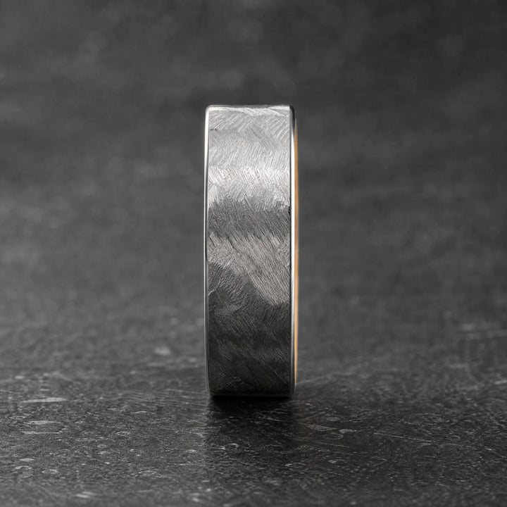 The Codex Meteorite and Wood ring - side view