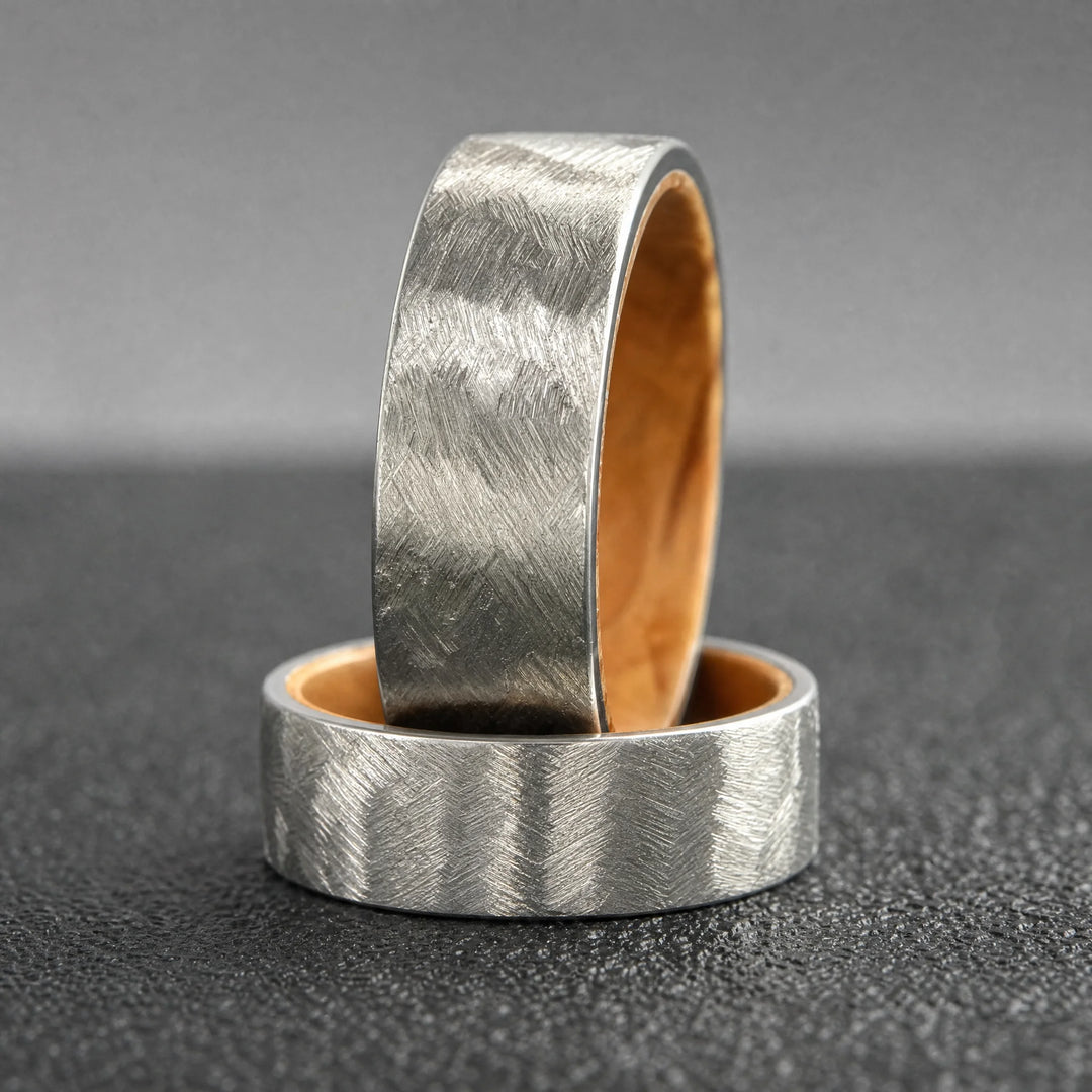 The Codex Meteorite and Wood ring - stacked view