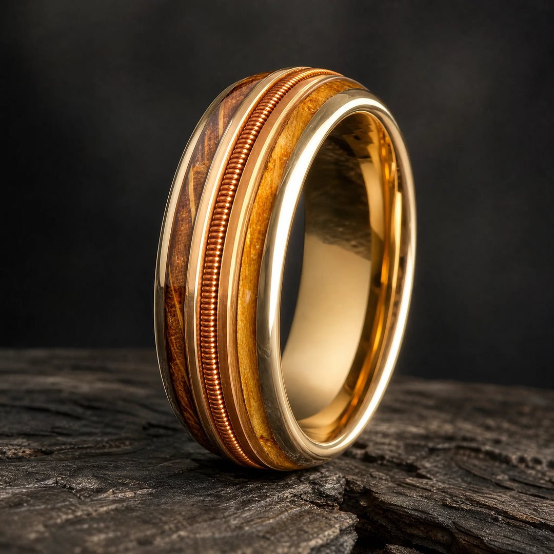 The Concerto whiskey barrel and guitar string ring - hero view