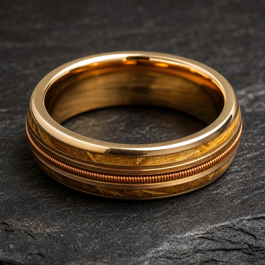 The Concerto whiskey barrel and guitar string ring - inner view
