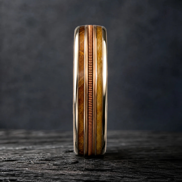 The Concerto whiskey barrel and guitar string ring - side view