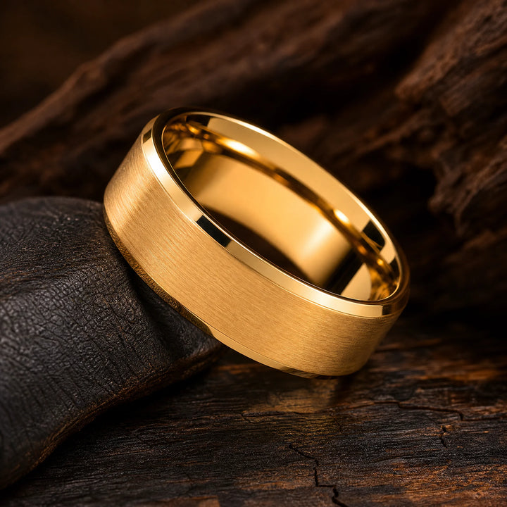 The Criterion 18K Gold Tungsten ring - angled view