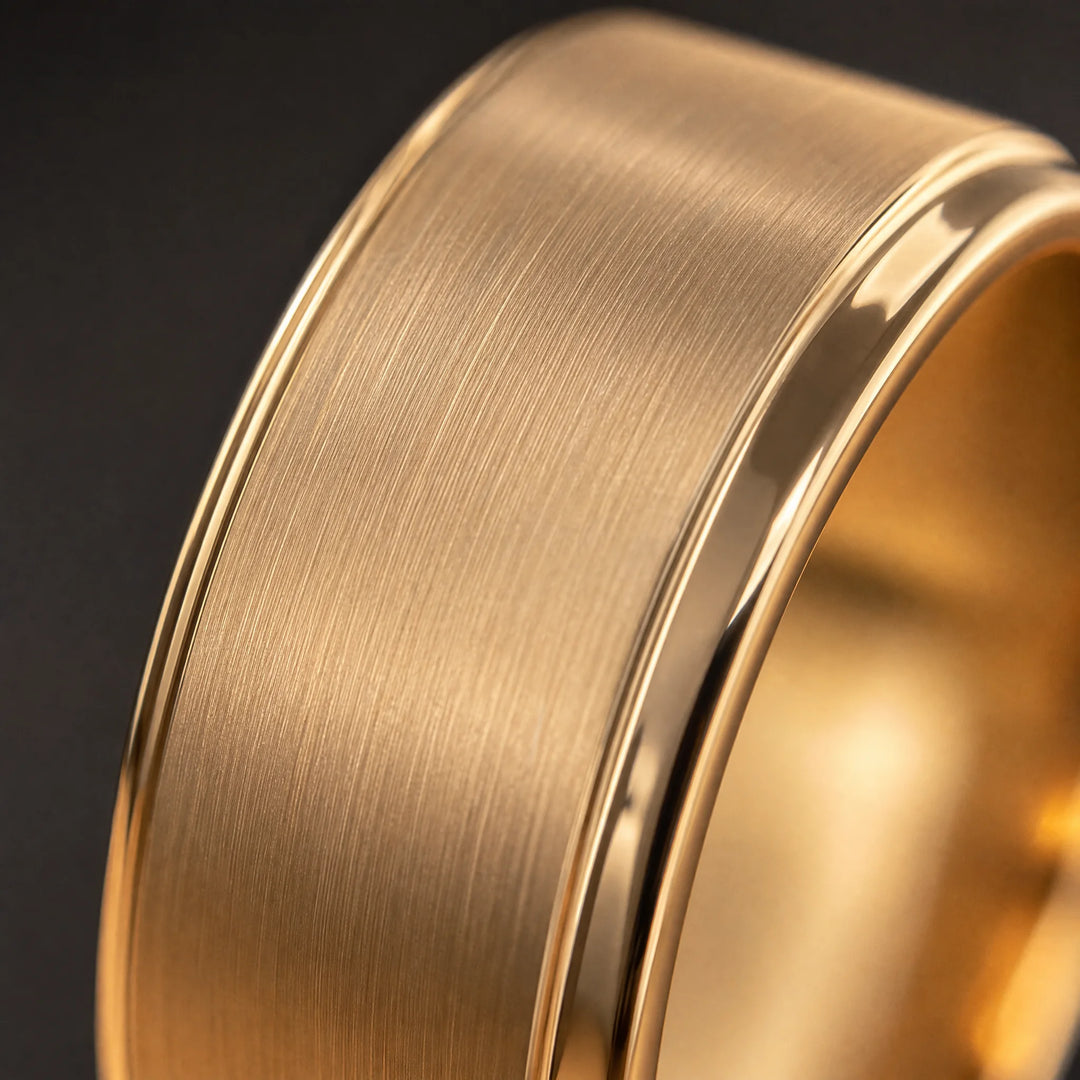 The Criterion 18K Gold Tungsten ring - detail view