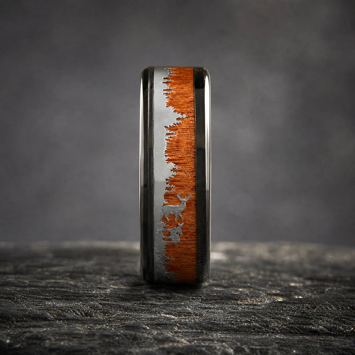 The Dominion tungsten forest ring - side view