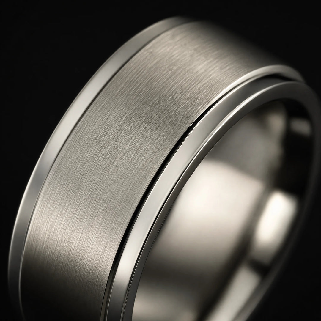 The Fulcrum titanium spinner ring - detail view