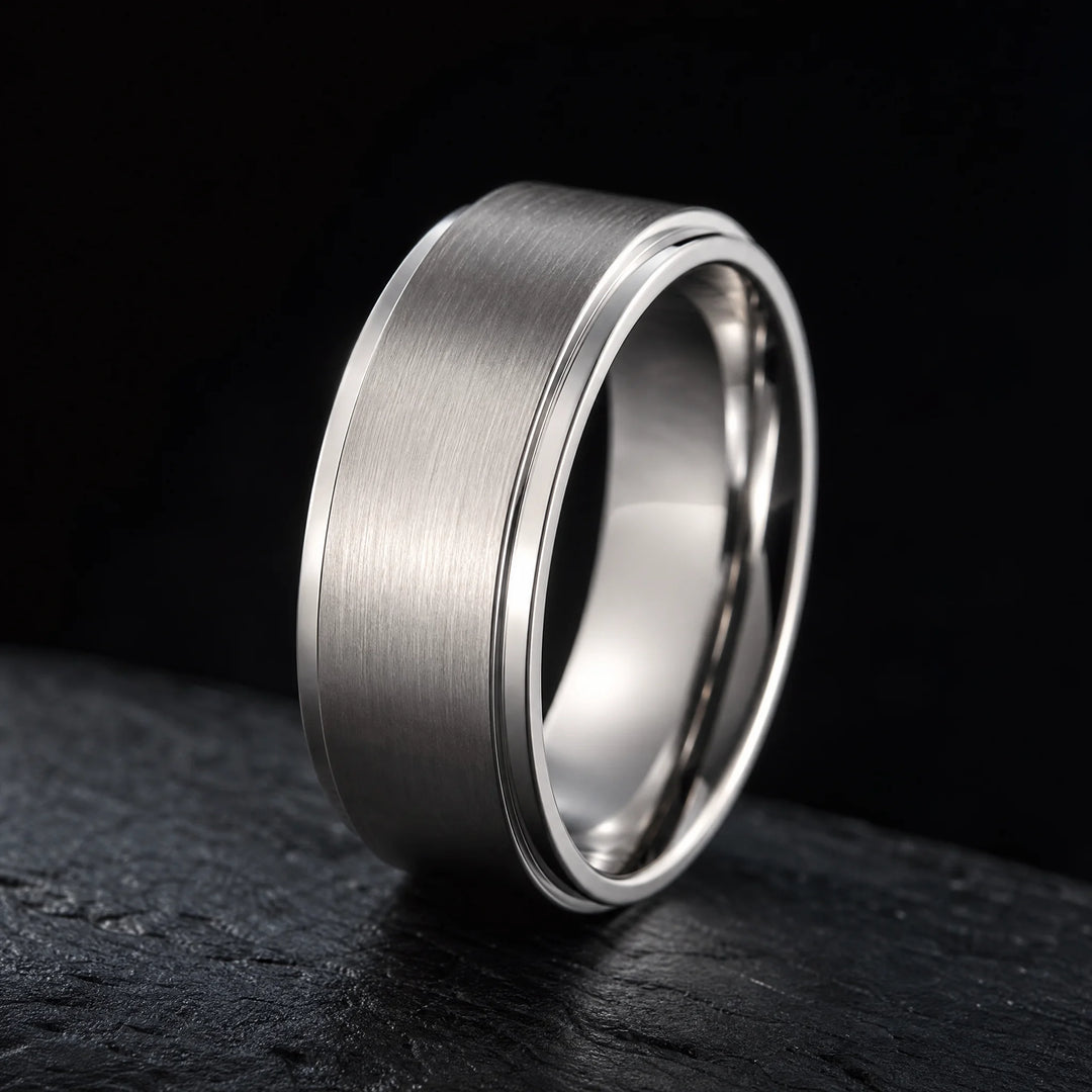 The Fulcrum titanium spinner ring - hero view