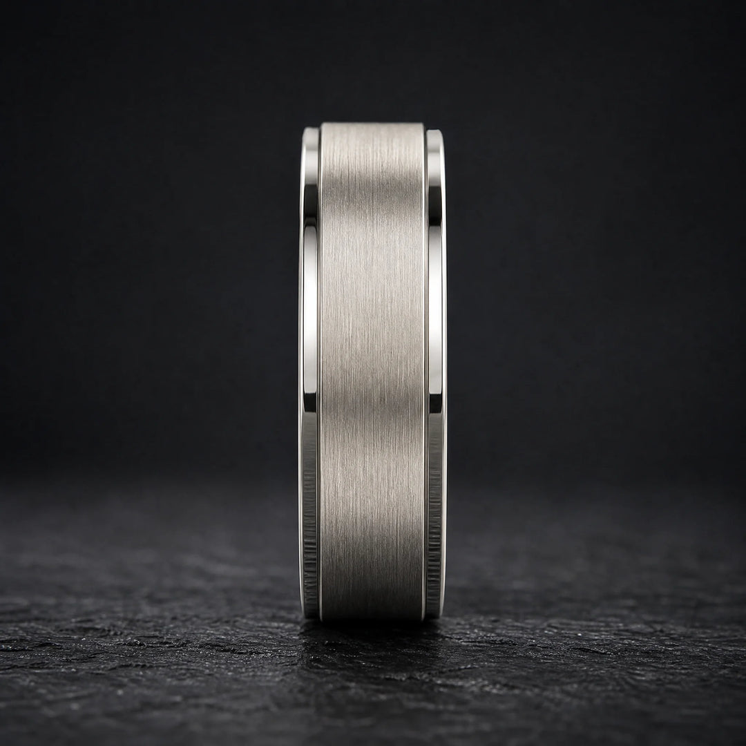 The Fulcrum titanium spinner ring - side view