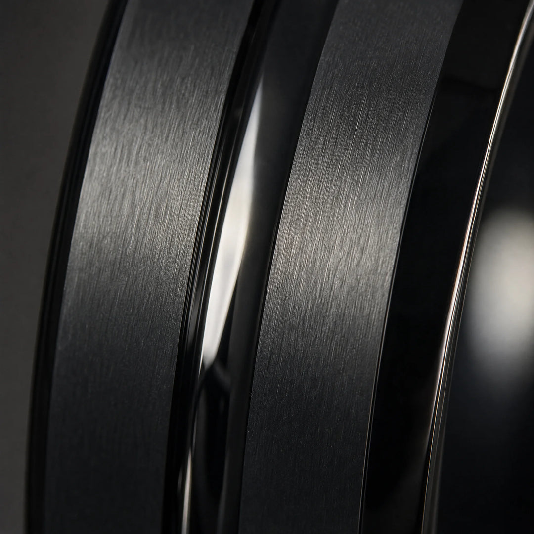 The Interdict Black Tungsten ring - detail view