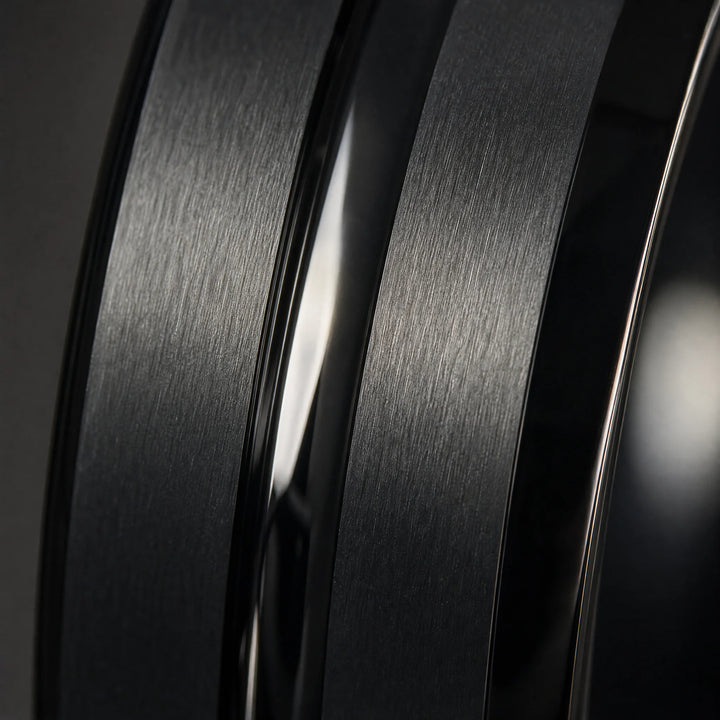 The Interdict Black Tungsten ring - detail view