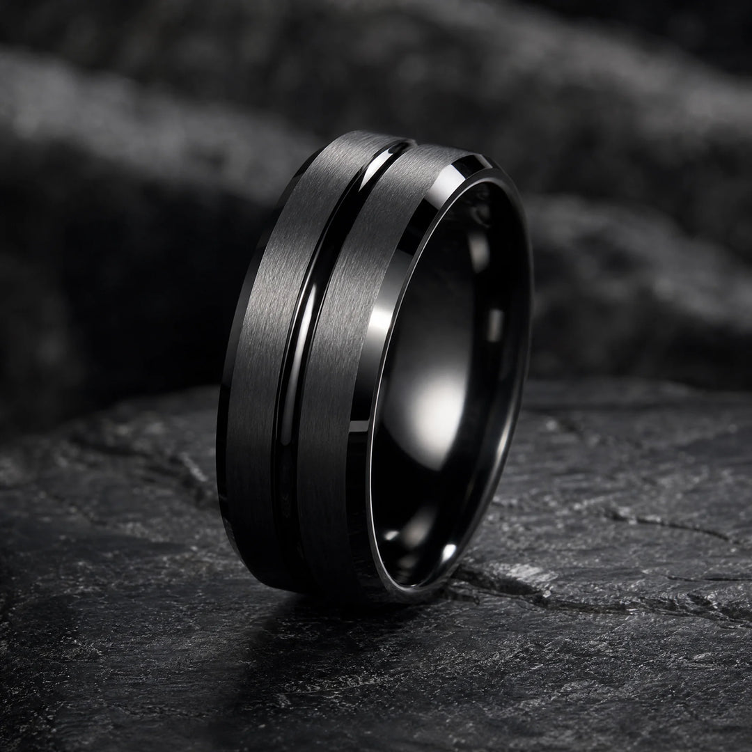 The Interdict Black Tungsten ring - hero view