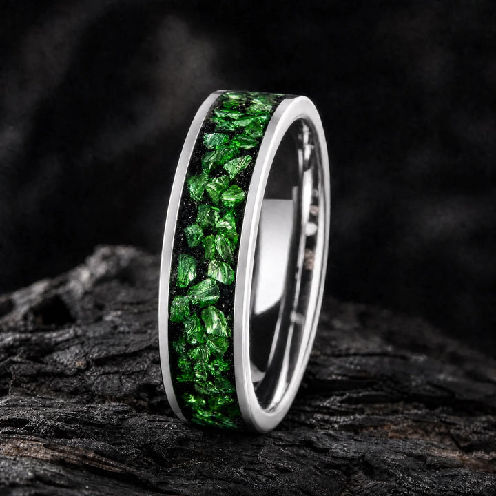 The Isotope Tungsten and Emerald ring - inner view