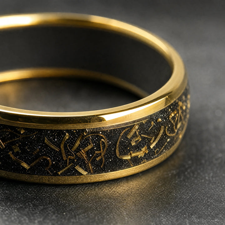 The Kintsugi 18K Gold and Black Sandstone Ring - inner view