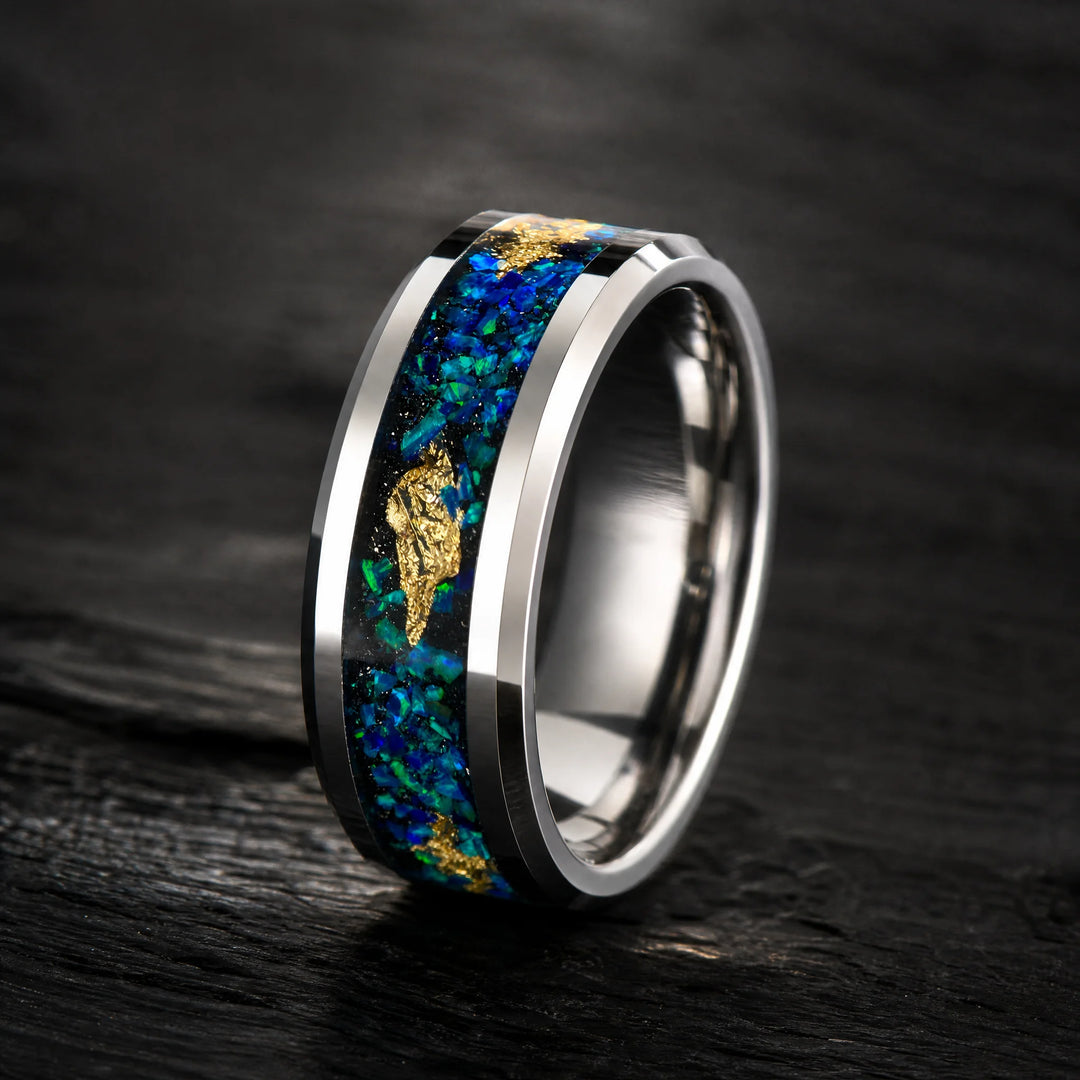 The Leviathan tungsten opal ring - inner view