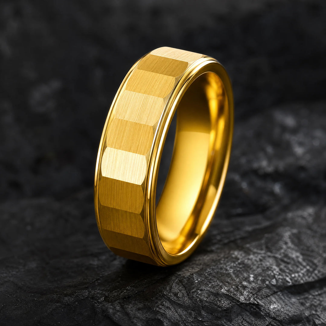 The Phalanx 18K gold tungsten ring - hero view