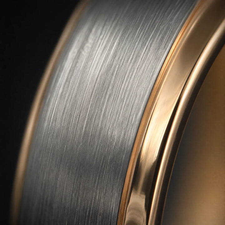 The Praetorian tungsten and gold ring - detail view