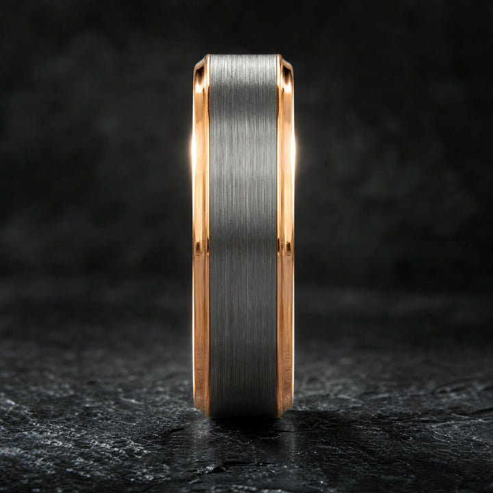 The Praetorian tungsten and gold ring - side view