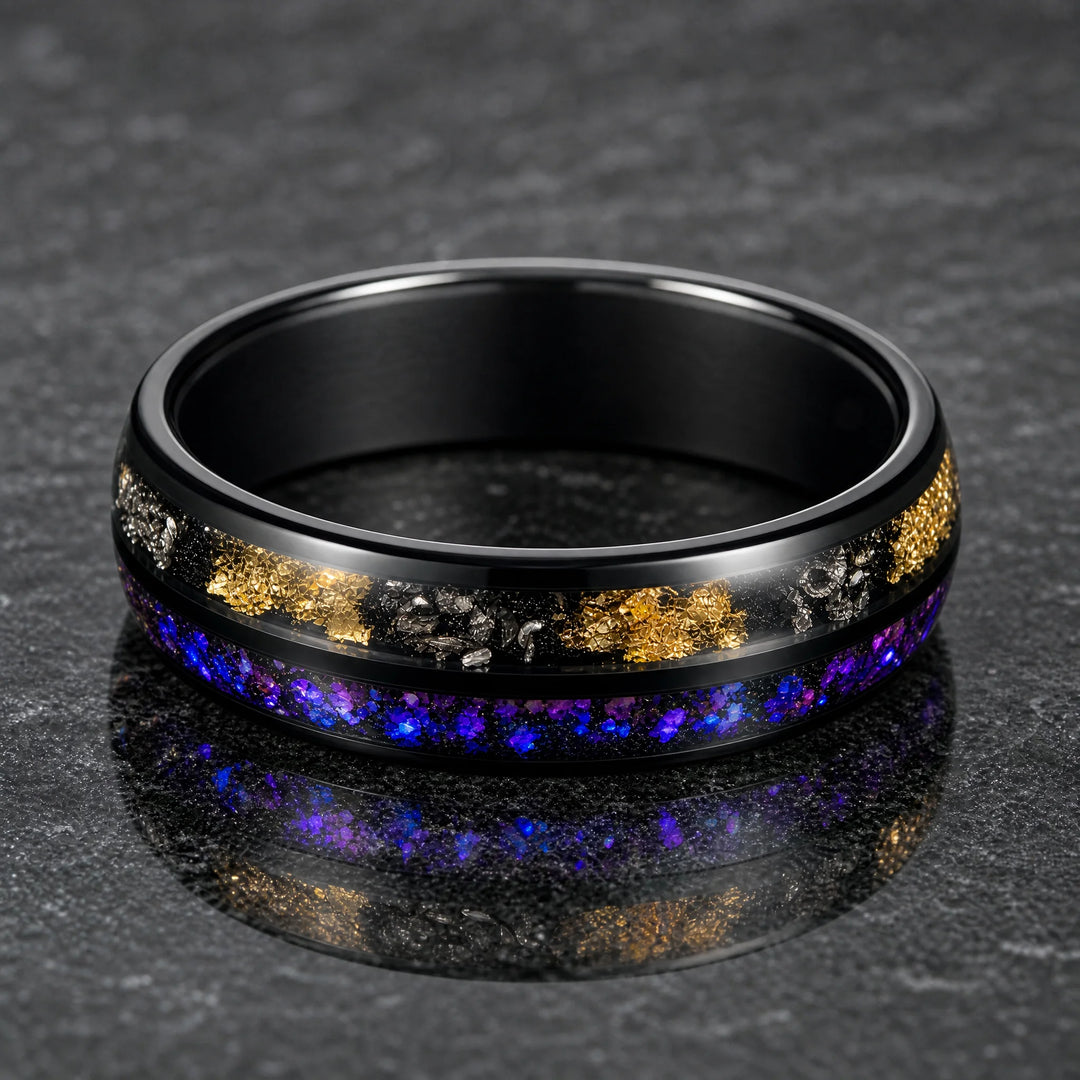 The Reliquary Galaxy Opal, Meteorite and Gold Leaf ring - inner view