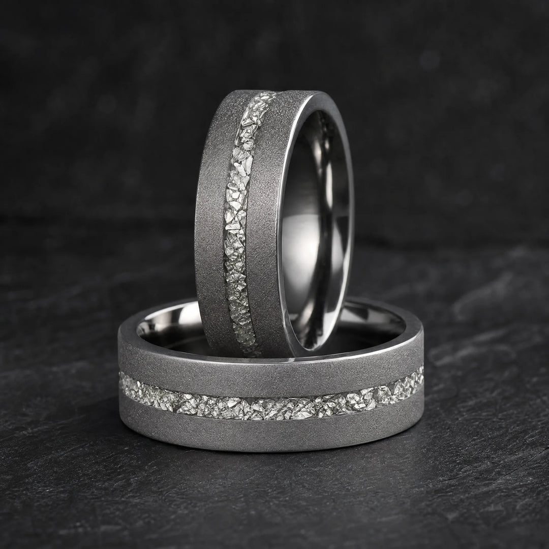 The Remnant meteorite and titanium ring - stacked view